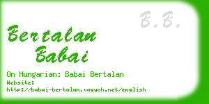 bertalan babai business card